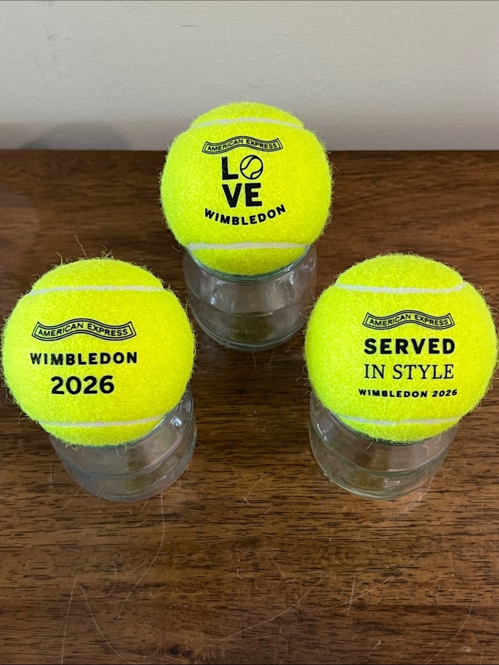 2026 Wimbledon American Express Promotional Tennis Balls - Set of 3
